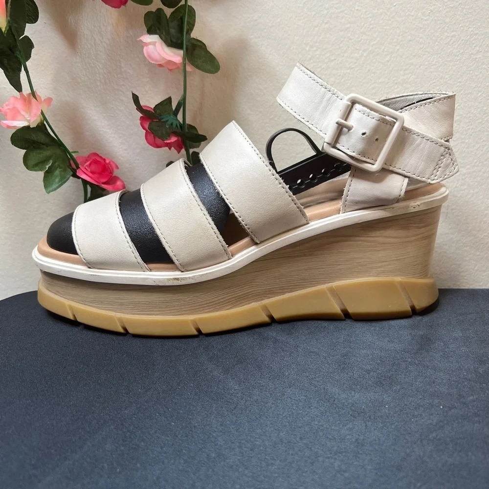 🌹 Sorel Joanie III Ankle Strap Wedge Sandals Beige Casual Comfort Walking 8